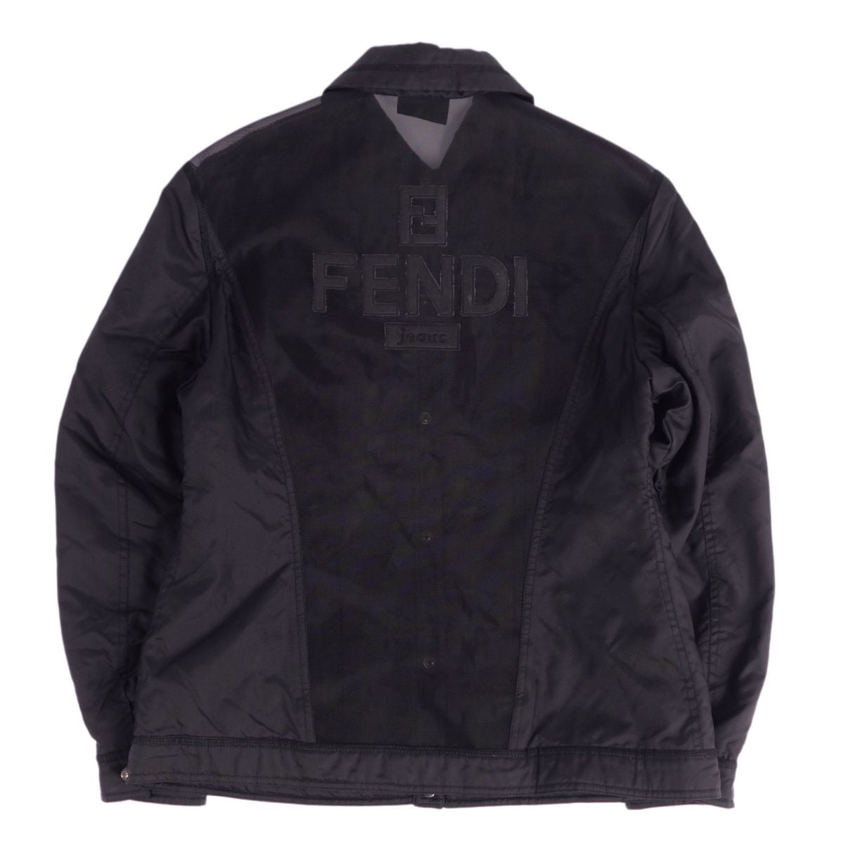 Vint Fendi Fendi Jeans Jacket Bronze Seal Logo Zucca Nylon   I44 (L equivalent) Black Fendi  Lord