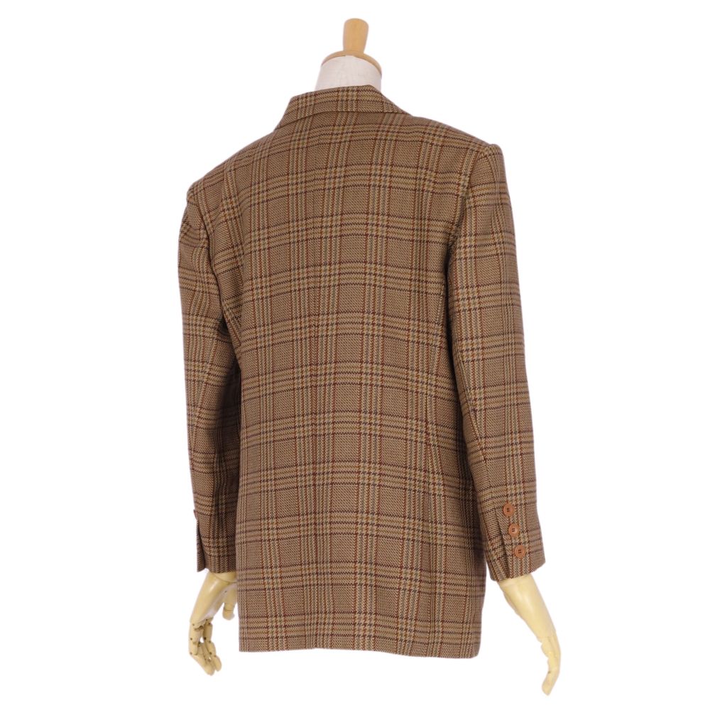 Vint Christian Dior Jacket Terrad Wool Tweed Check Out  M Brown