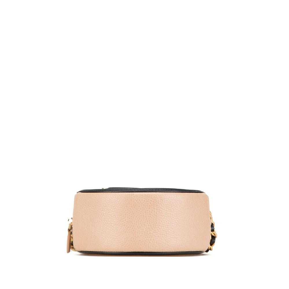 Beige Leather Chanel Crossbody Bag