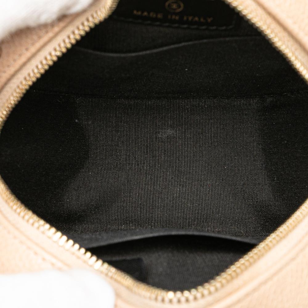 Beige Leather Chanel Crossbody Bag