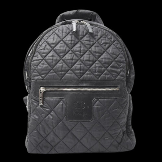 Black Fabric Chanel Backpack
