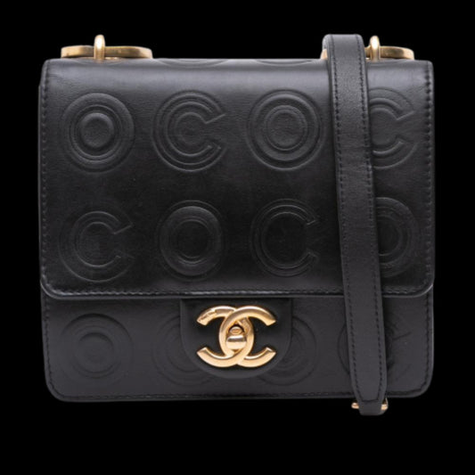 Black Leather Chanel Crossbody Bag