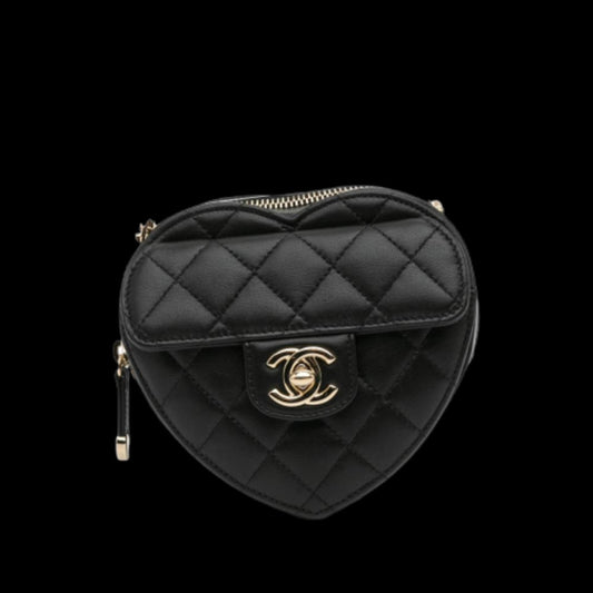 Black Leather Chanel Crossbody Bag