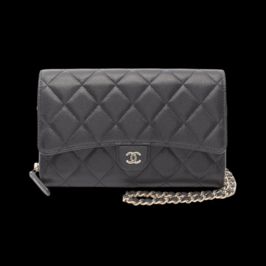 Black Leather Chanel Crossbody Bag