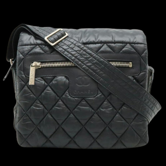 Black Leather Chanel Crossbody Bag