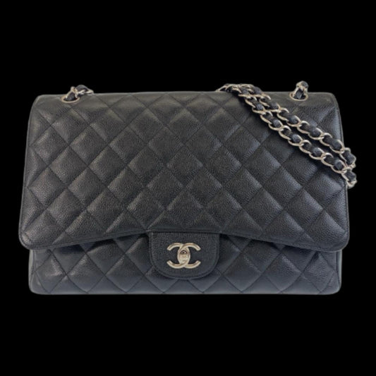 Black Leather Chanel Crossbody Bag
