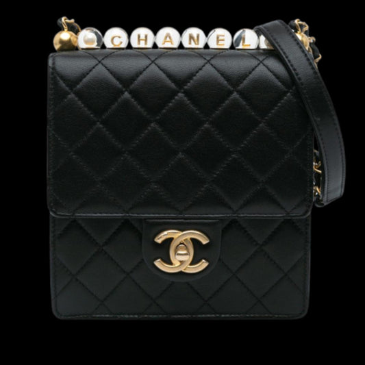 Black Leather Chanel Crossbody Bag