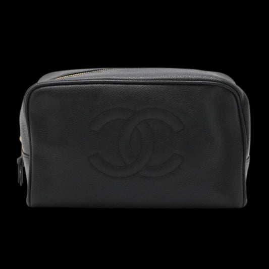 Black Leather Chanel Clutch