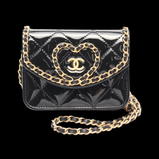 Black Leather Chanel Crossbody Bag