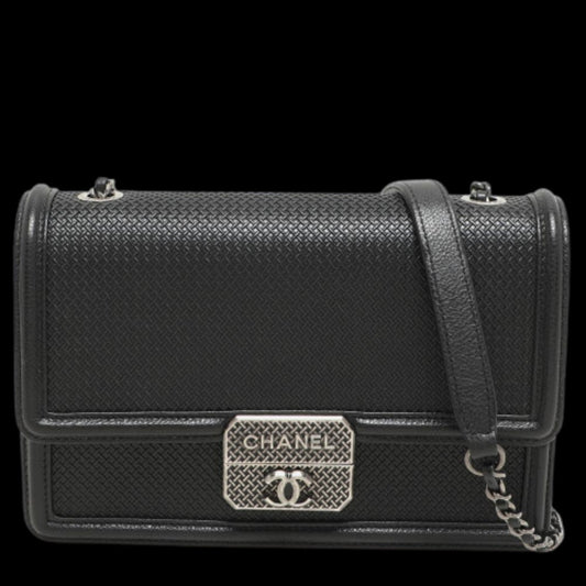 Black Leather Chanel Crossbody Bag