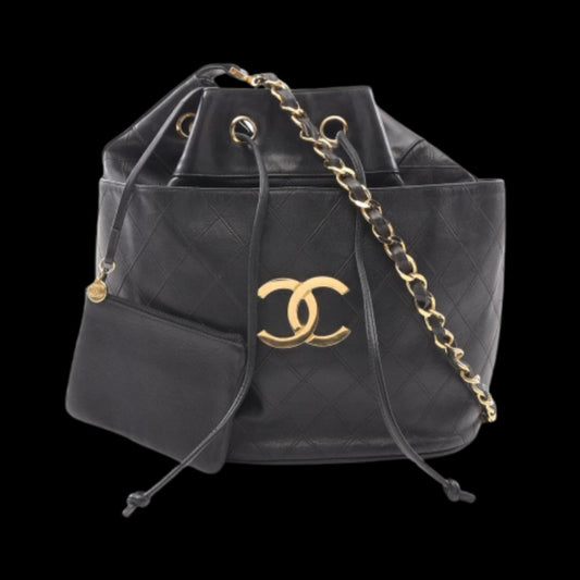 Black Leather Chanel Crossbody Bag
