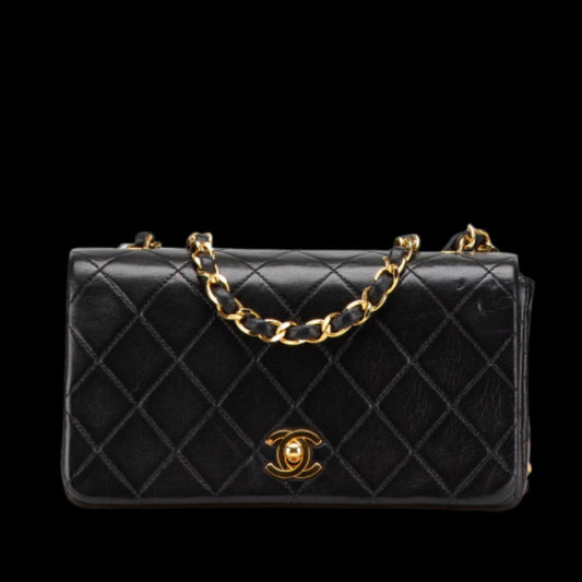 Black Leather Chanel Crossbody Bag