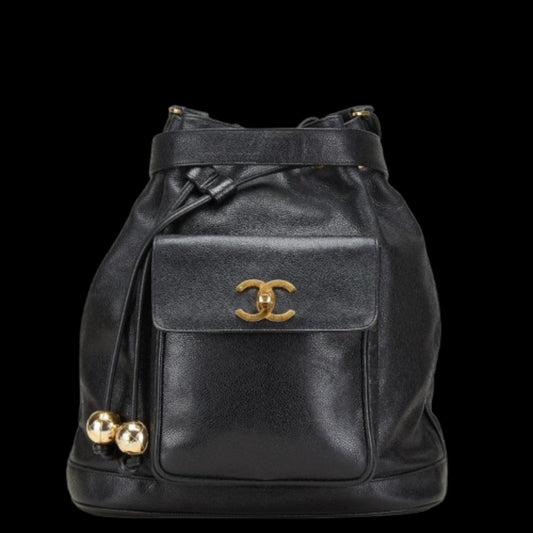Black Leather Chanel Crossbody Bag