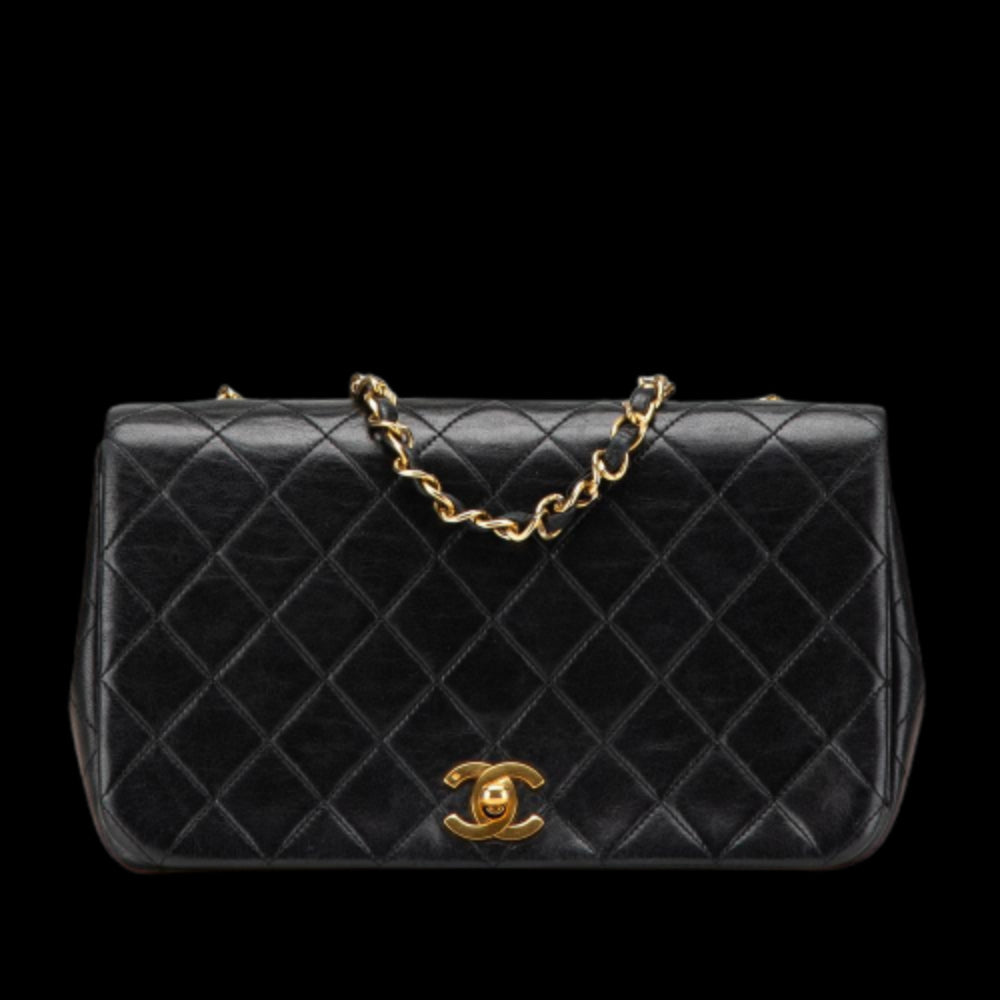 Black Leather Chanel Crossbody Bag