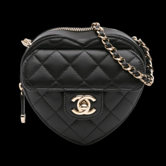 Black Leather Chanel Crossbody Bag