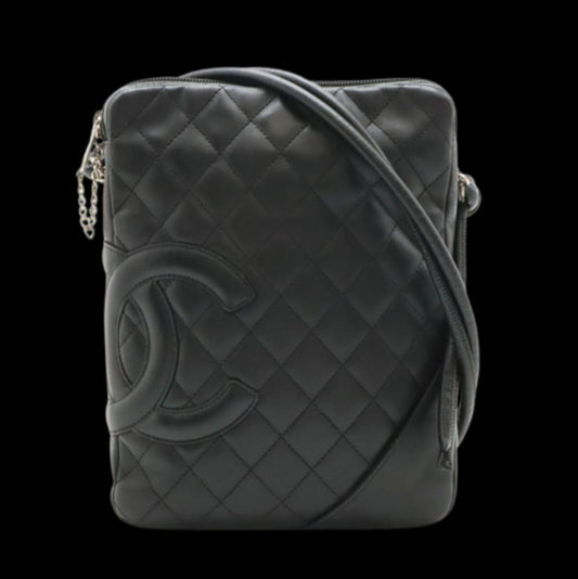 Black Leather Chanel Crossbody Bag