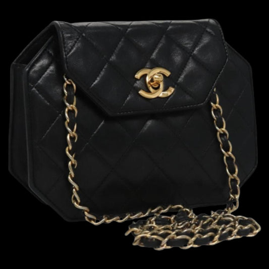 Black Leather Chanel Crossbody Bag