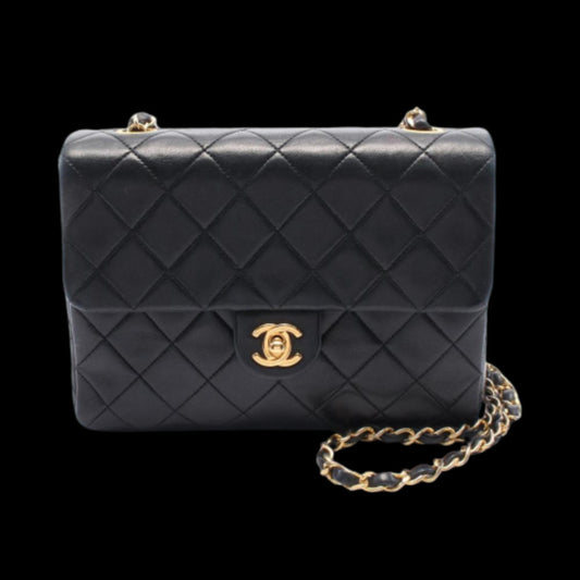Black Leather Chanel Crossbody Bag