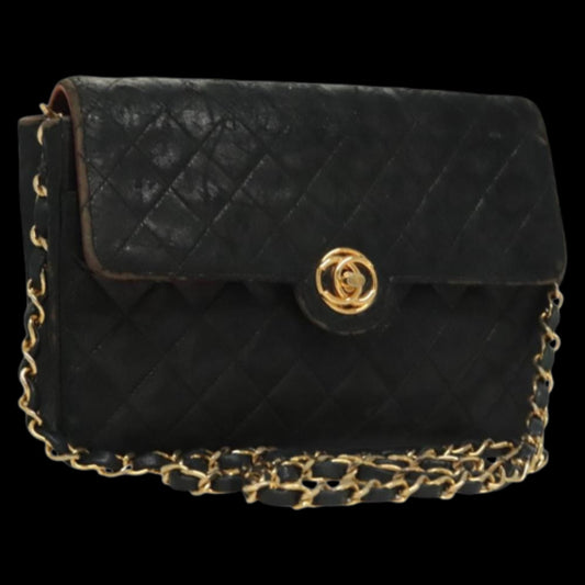 Black Leather Chanel Crossbody Bag