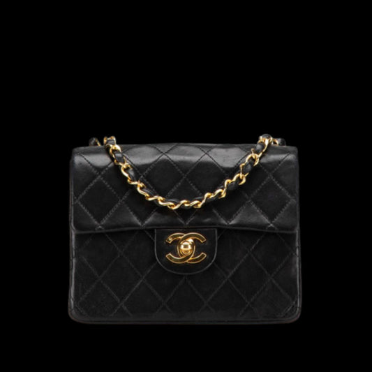 Black Leather Chanel Crossbody Bag
