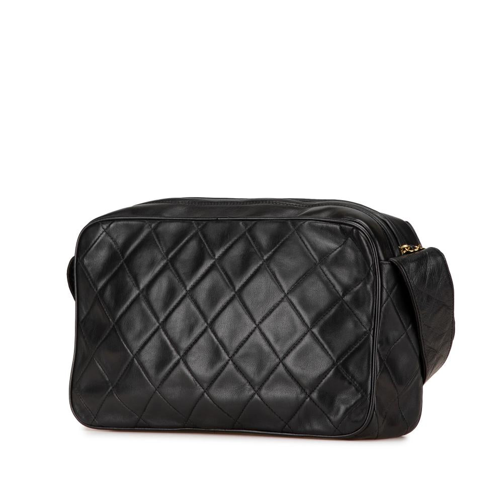 Black Leather Chanel Crossbody Bag