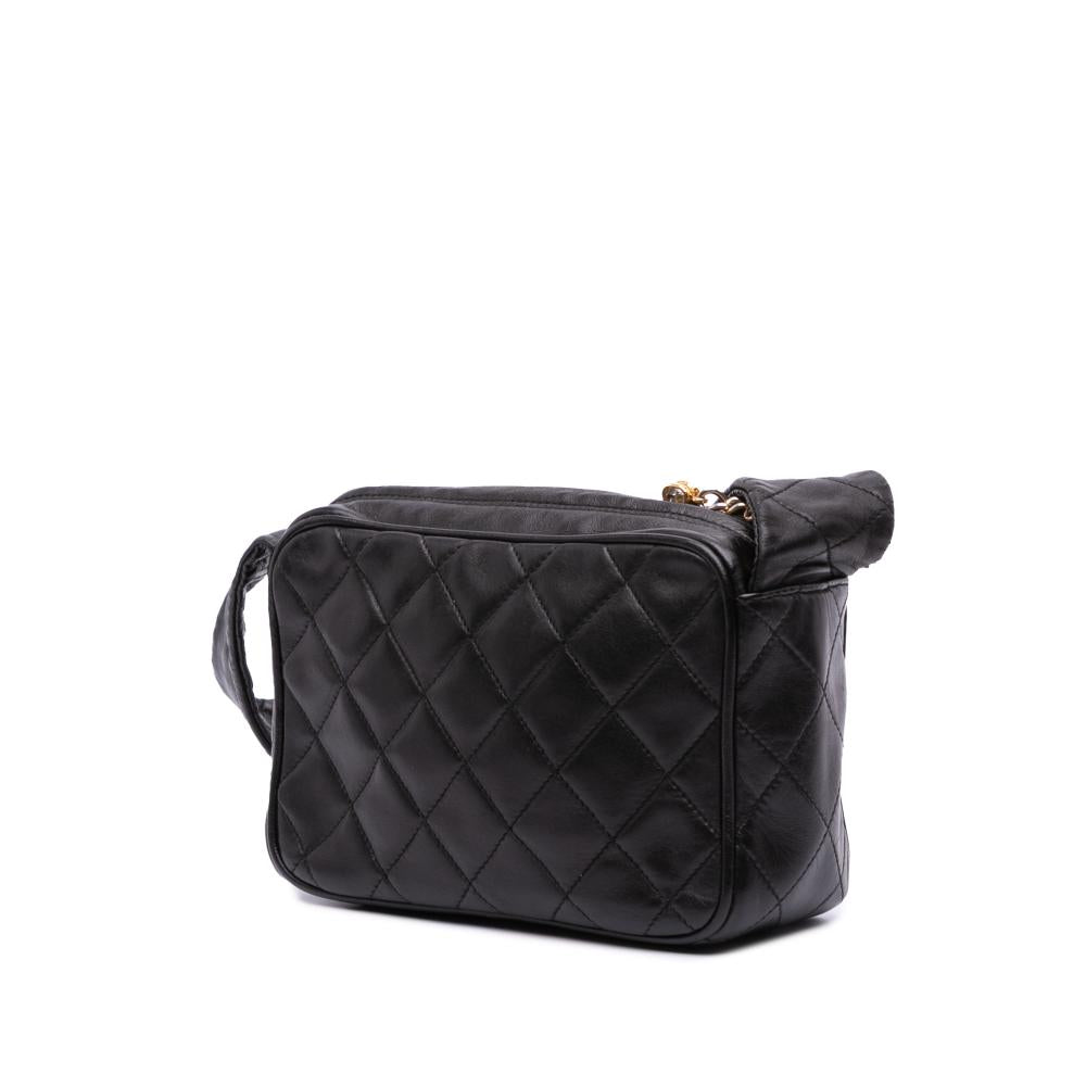 Black Leather Chanel Crossbody Bag