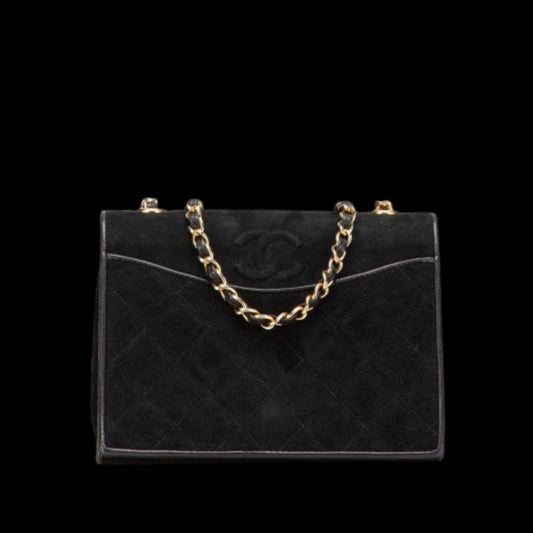 Black Suede Chanel Crossbody Bag