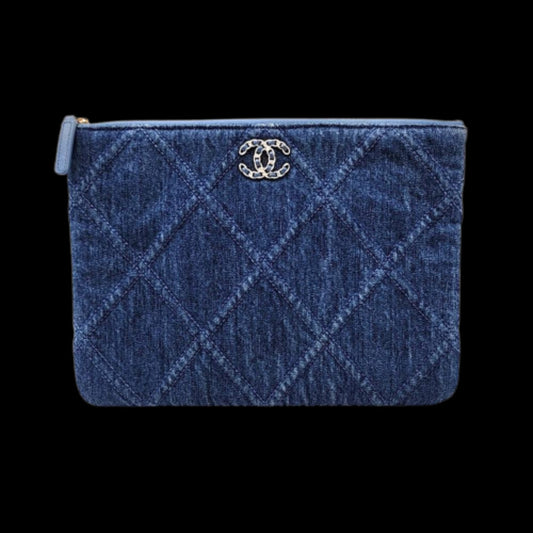Blue Denim Chanel Clutch