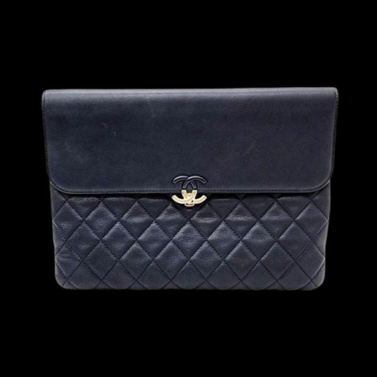Blue Leather Chanel Clutch