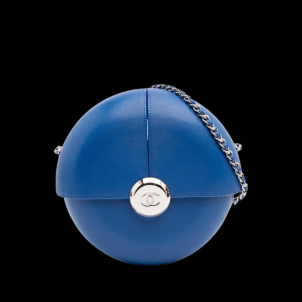 Blue Leather Chanel Crossbody Bag