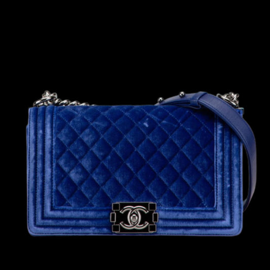Blue Leather Chanel Crossbody Bag