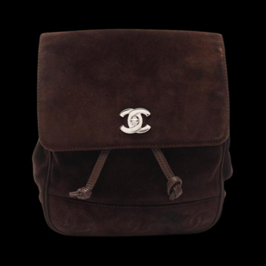 Brown Suede Chanel Backpack