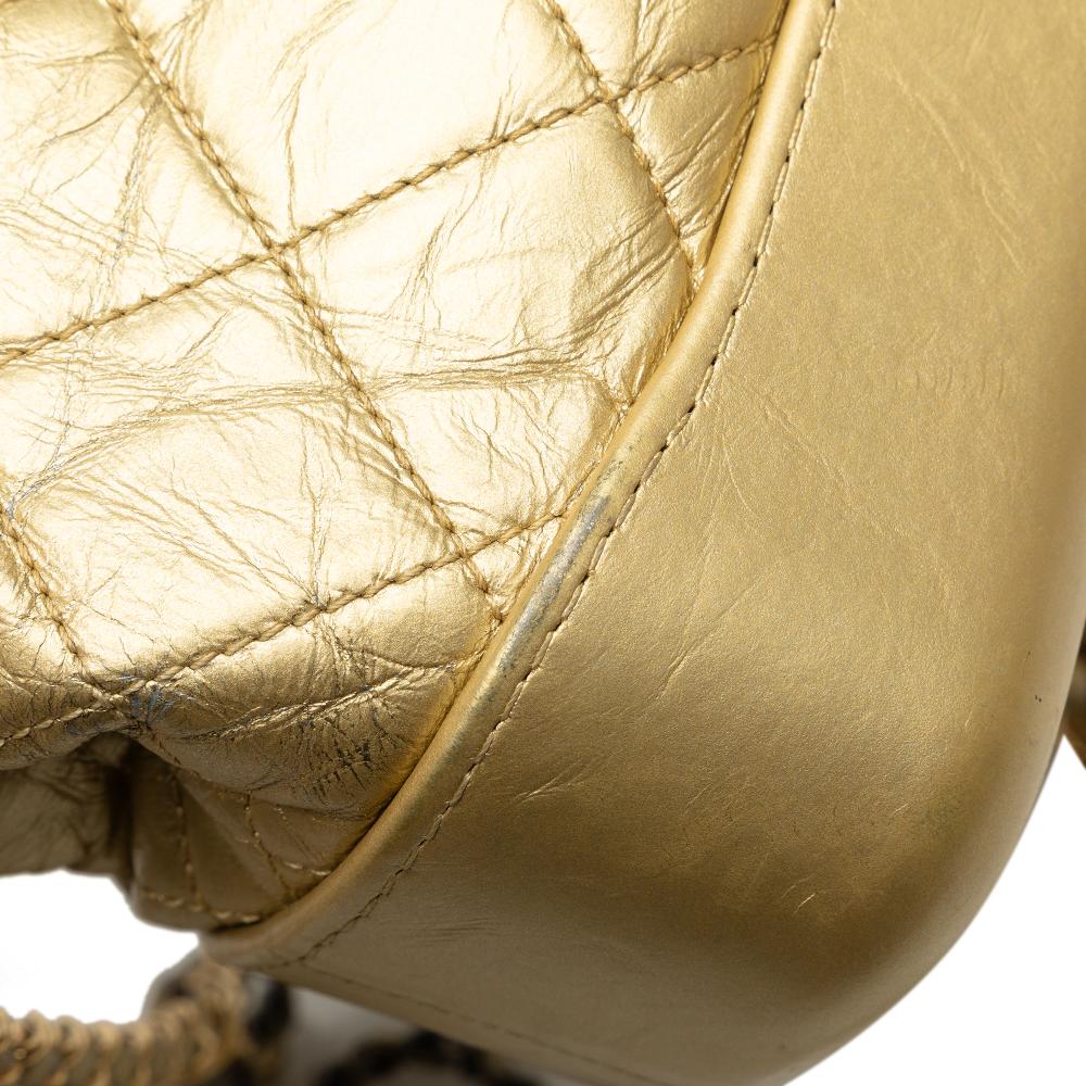 Gold Leather Chanel Crossbody Bag