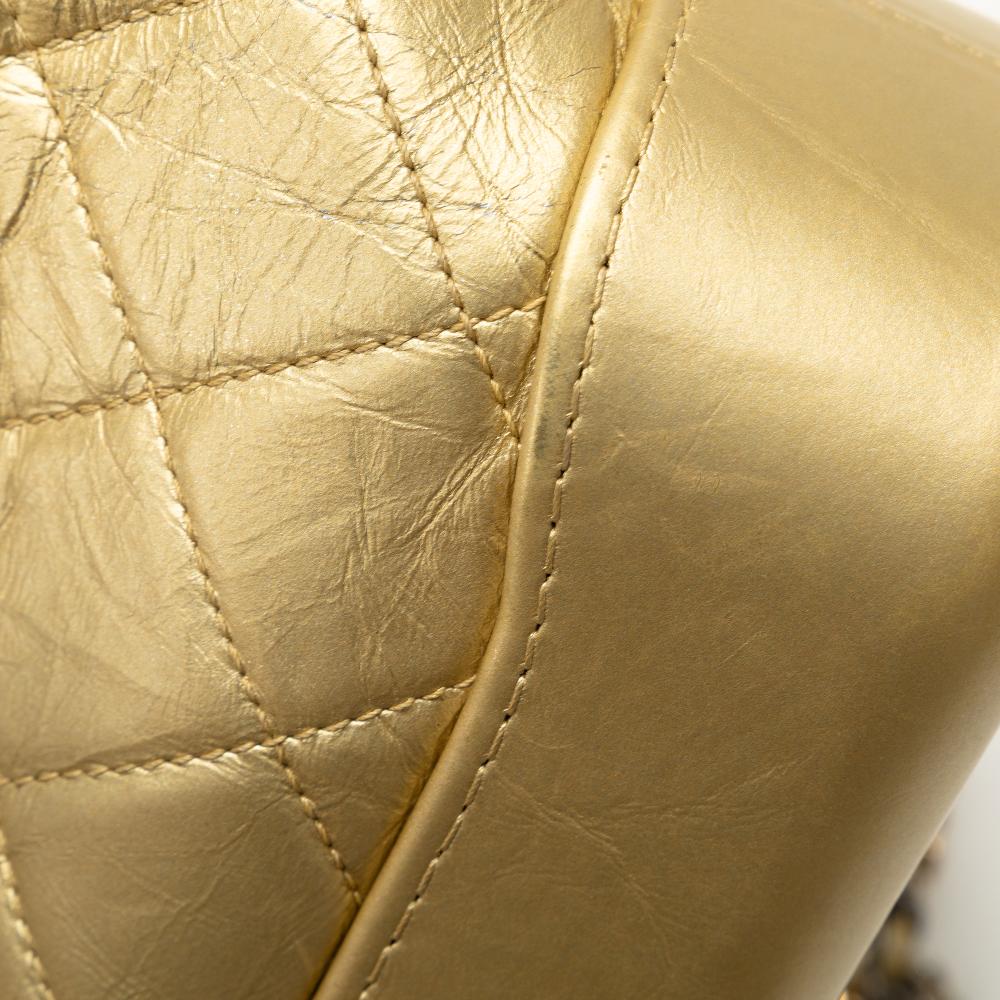 Gold Leather Chanel Crossbody Bag