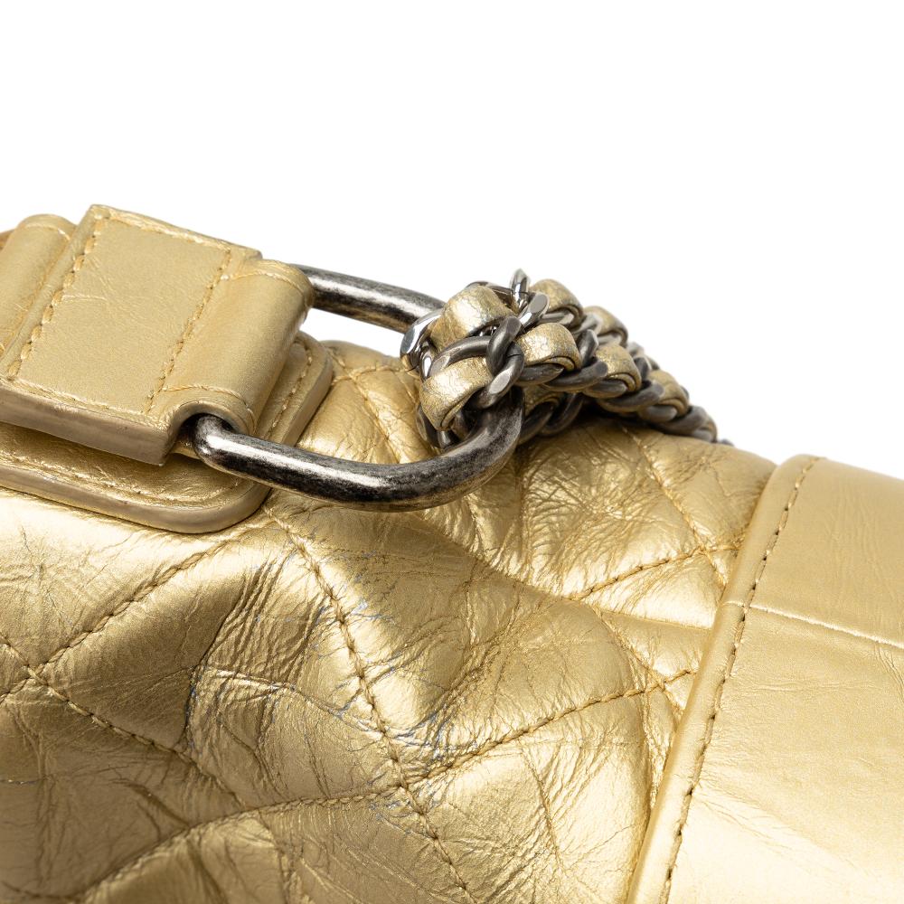 Gold Leather Chanel Crossbody Bag