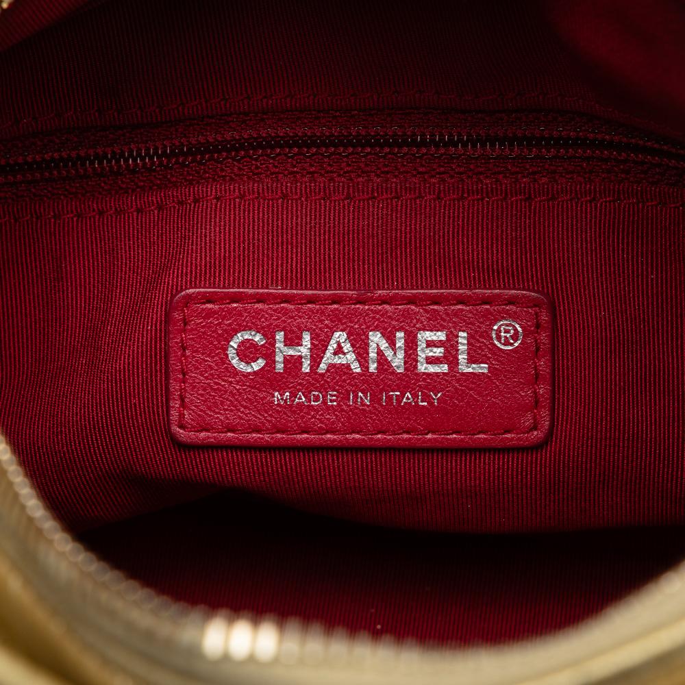 Gold Leather Chanel Crossbody Bag