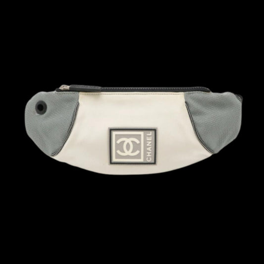 Grey Nylon Chanel Crossbody Bag