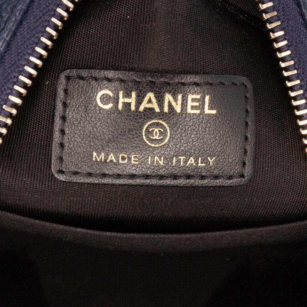 Navy Leather Chanel Crossbody Bag