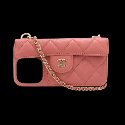 Pink Leather Chanel Crossbody Bag