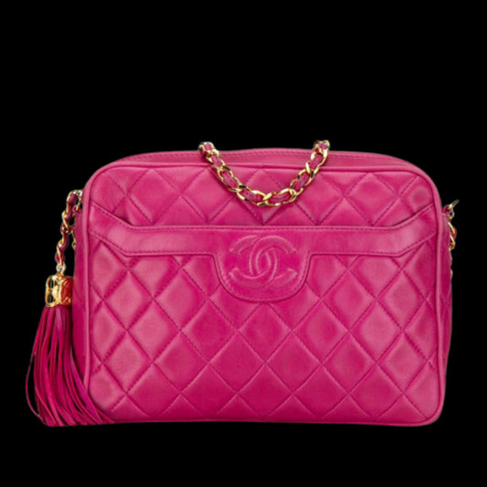 Pink Leather Chanel Crossbody Bag
