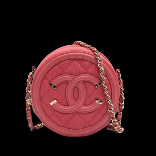 Pink Leather Chanel Crossbody Bag