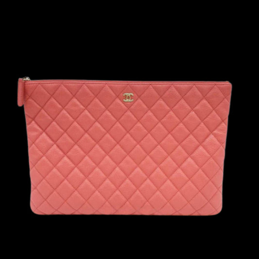 Pink Leather Chanel Clutch