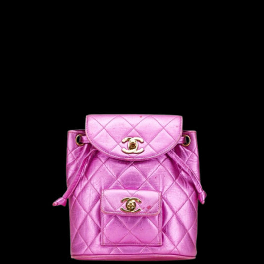 Pink Leather Chanel Backpack