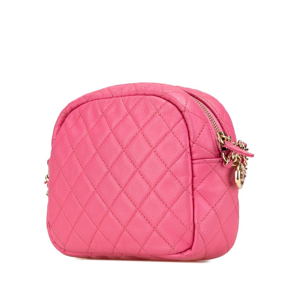 Pink Leather Chanel Crossbody Bag