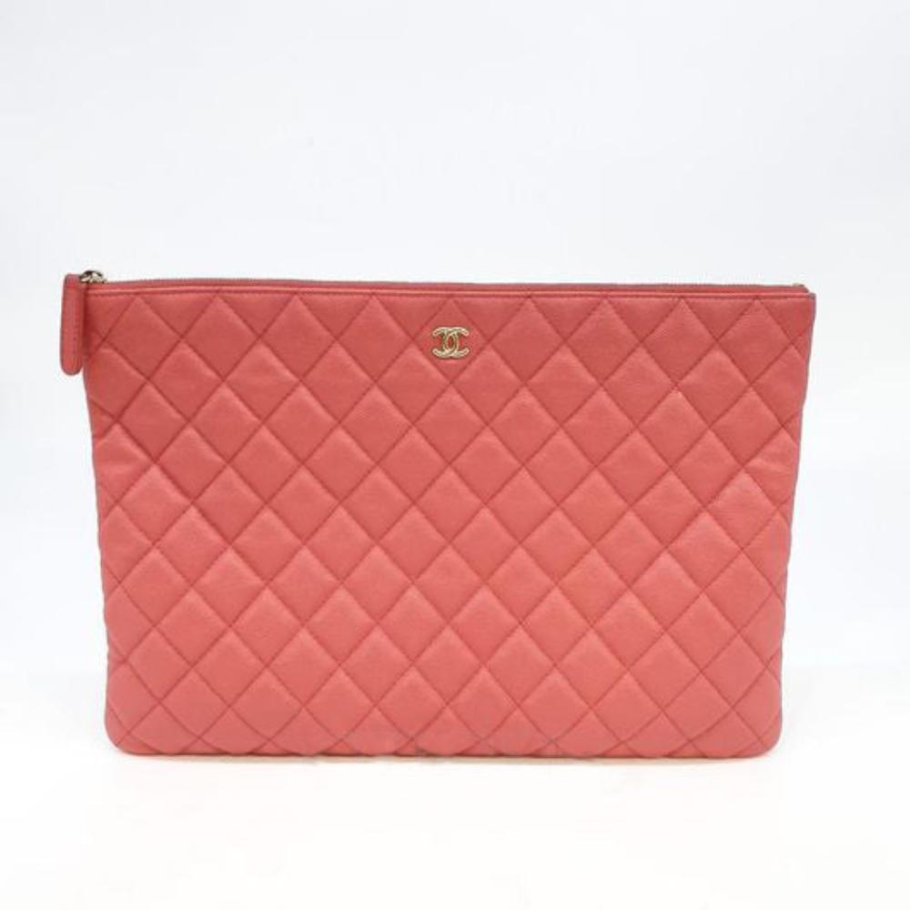 Pink Leather Chanel Clutch