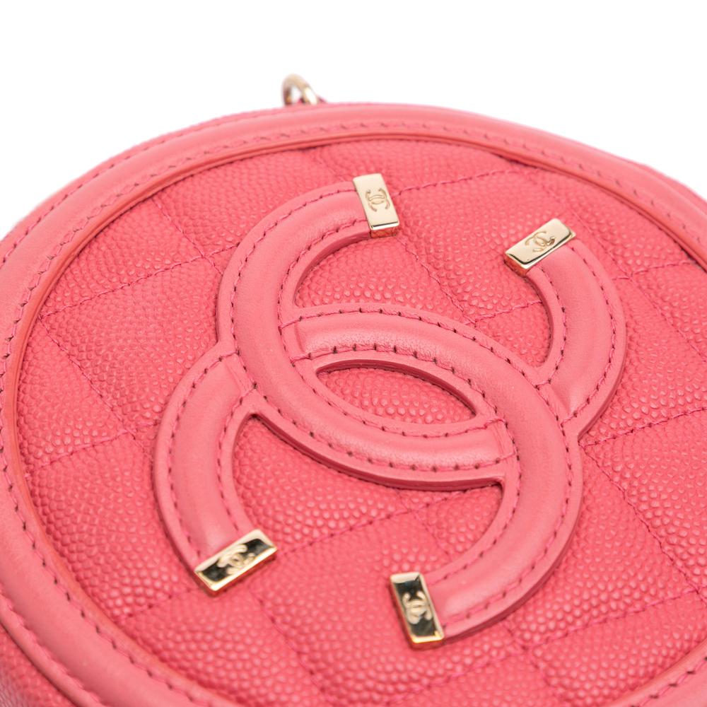Pink Leather Chanel Crossbody Bag