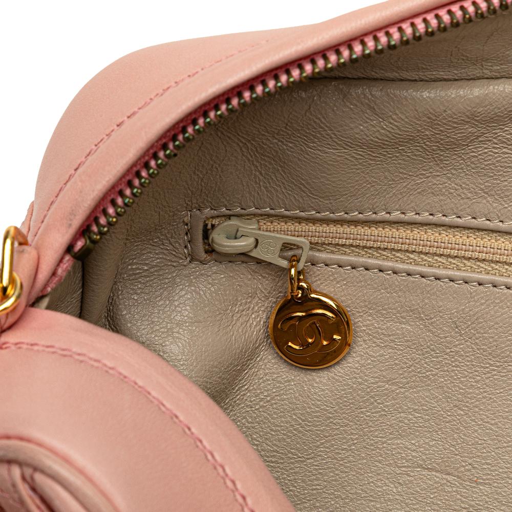 Pink Leather Chanel Crossbody Bag