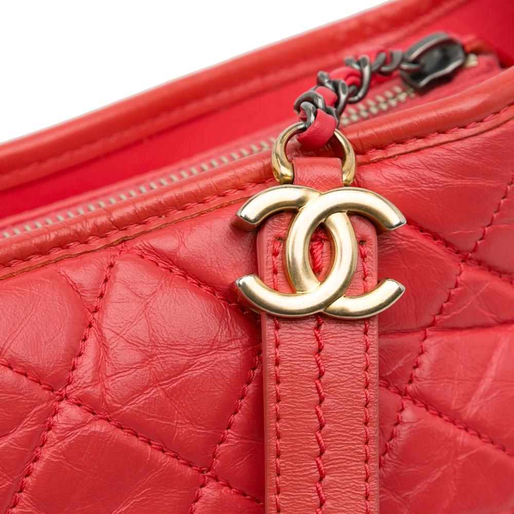 Red Leather Chanel Crossbody Bag