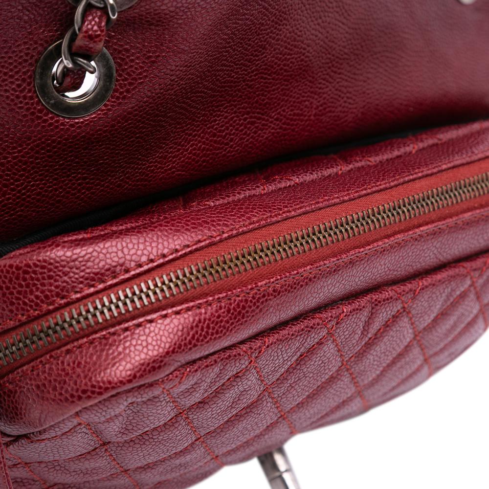 Red Leather Chanel Crossbody Bag