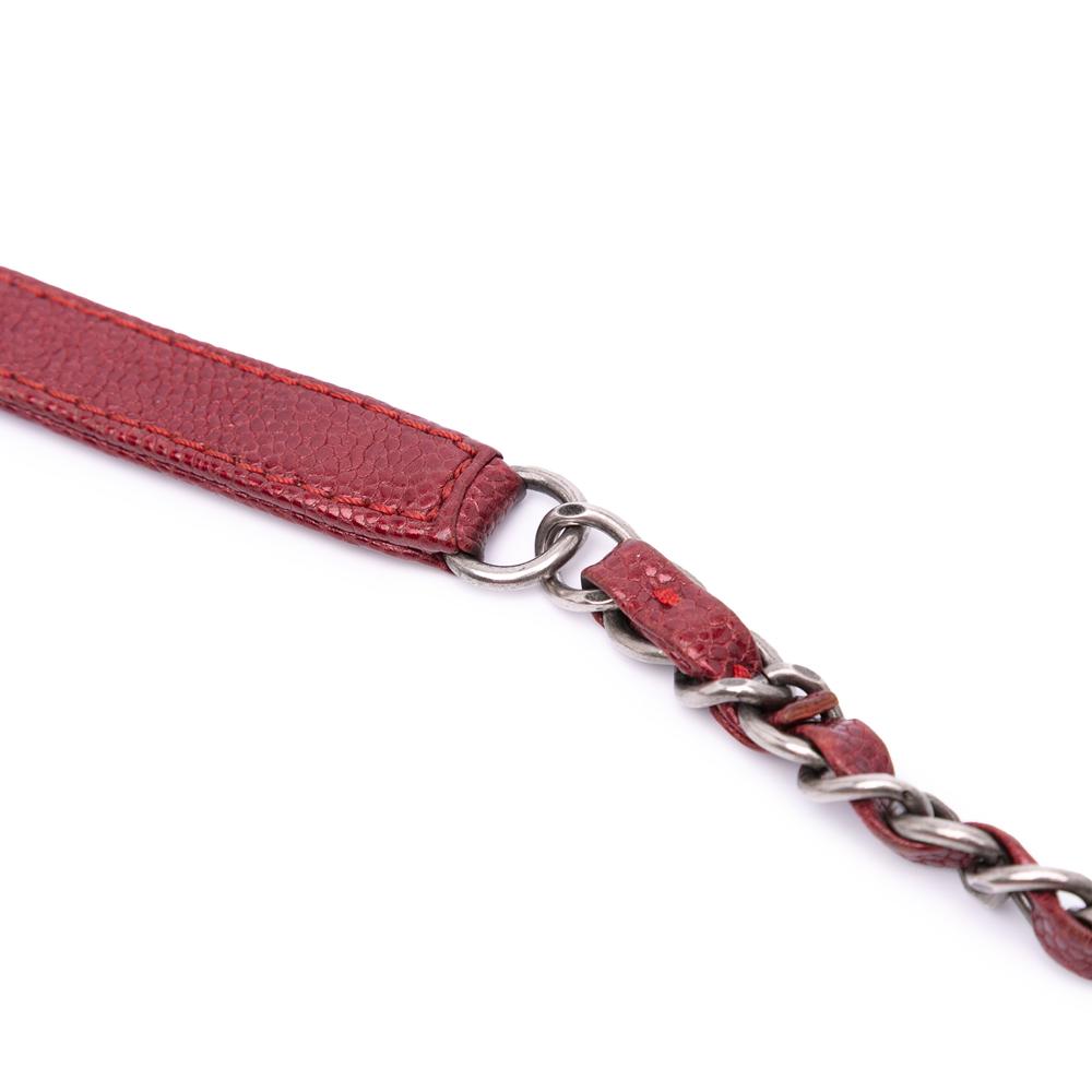 Red Leather Chanel Crossbody Bag